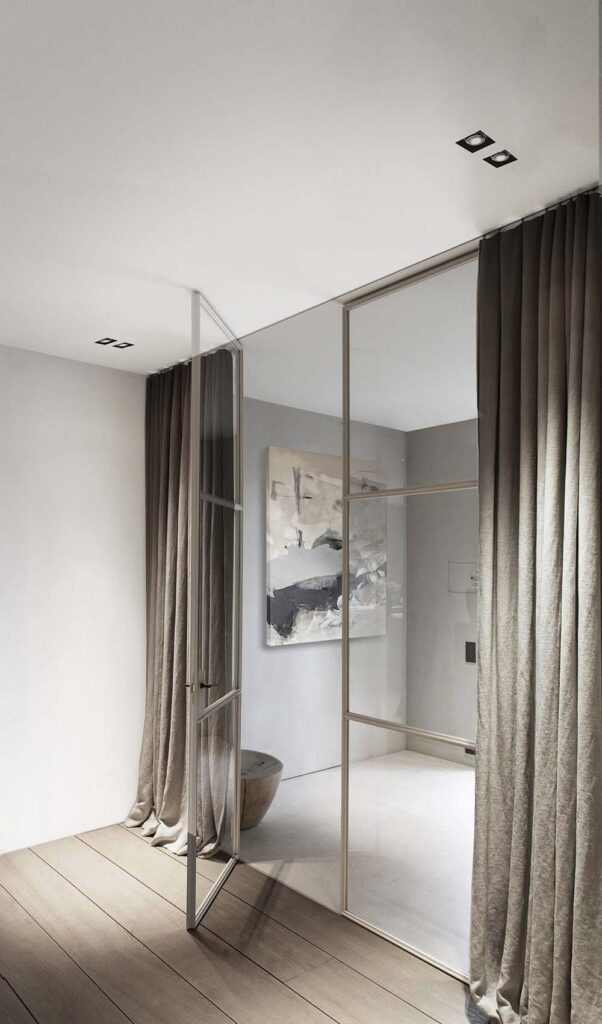 Corridoio con gli incassi Macrolux Kors a filo soffitto, senza cornice