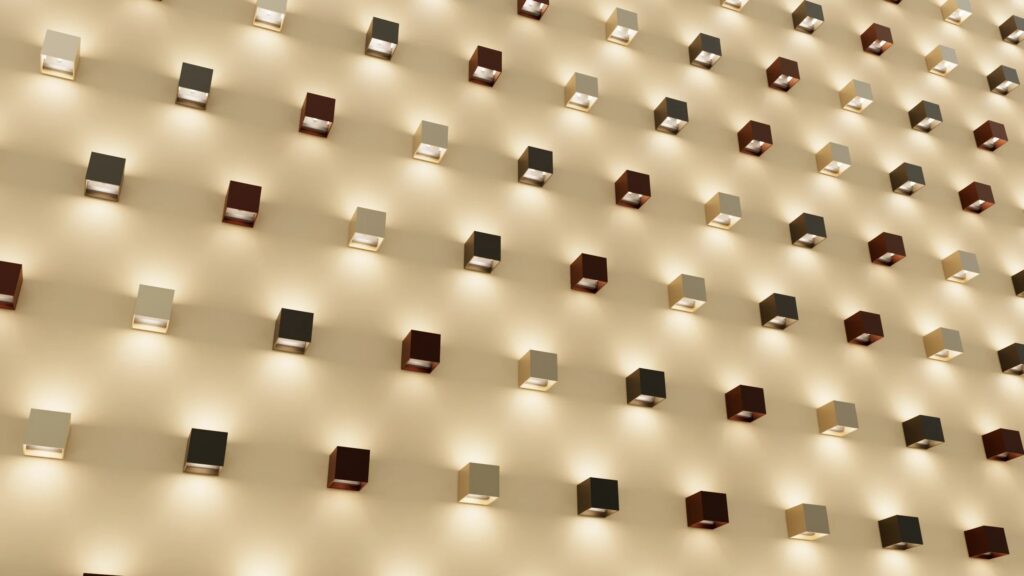 Piccoli cubi di luce Prolicht Dice in tanti colori a soffitto