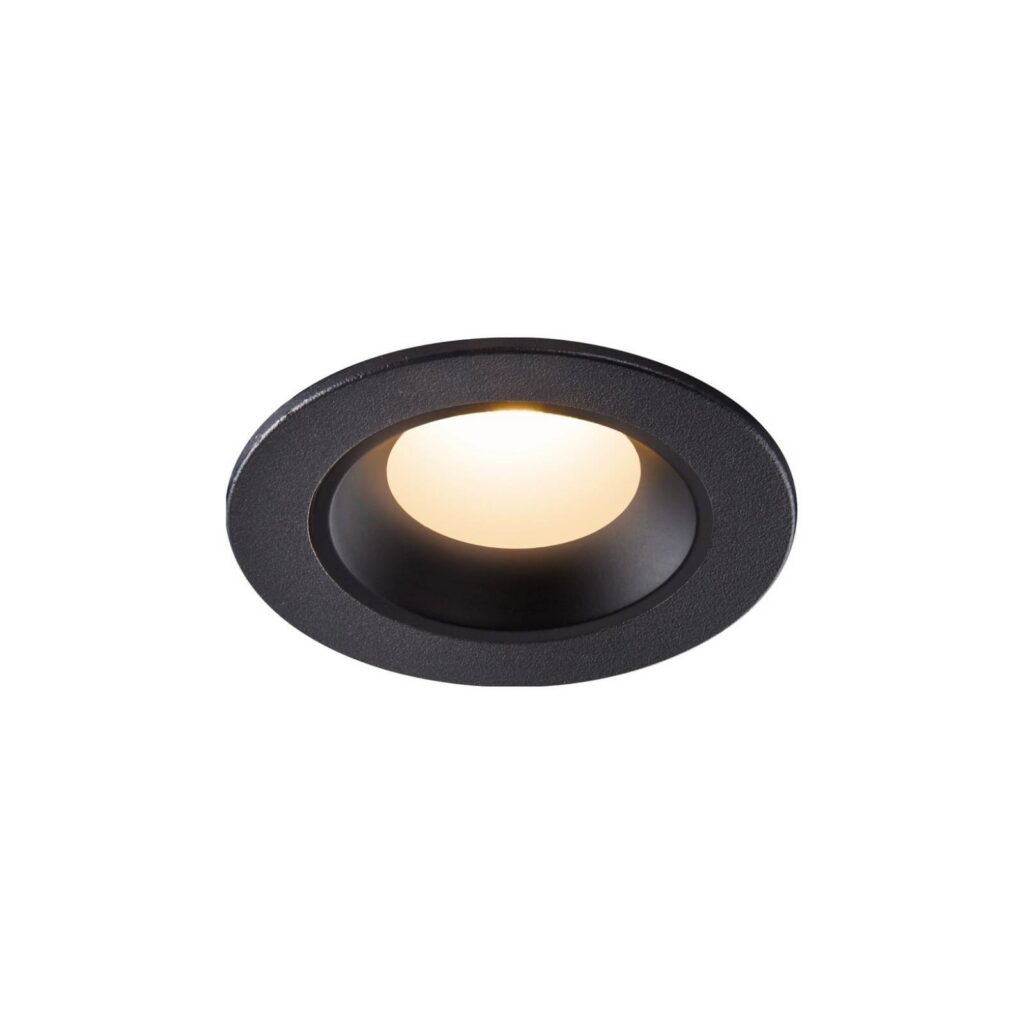 Incasso a soffitto SLV NUMINOS nero con l'anello decorativo, su fondo bianco